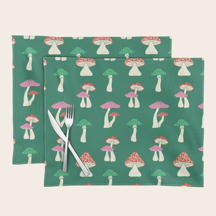 Festive Mushroom Pattern Placemat Gallery Image 1