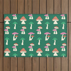 Festive Mushroom Pattern Outdoor Rug Gallery Image 1