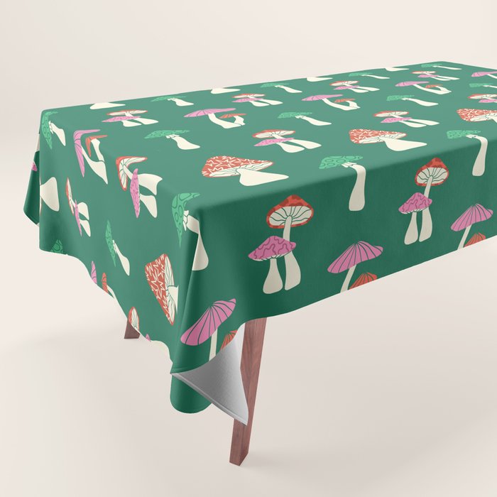 Festive Mushroom Pattern Tablecloth Gallery Image 1