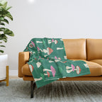 Festive Mushroom Pattern Throw Blanket Gallery Image 1
