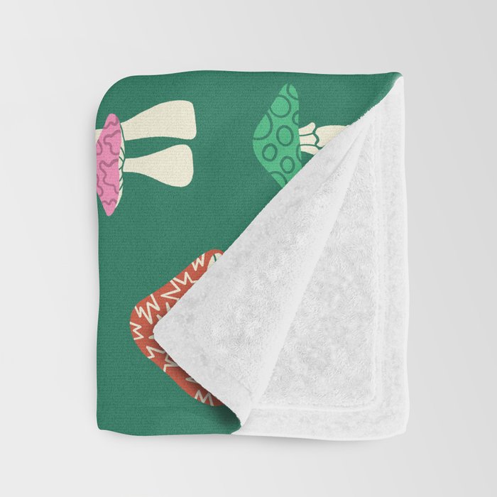Festive Mushroom Pattern Throw Blanket Gallery Image 3