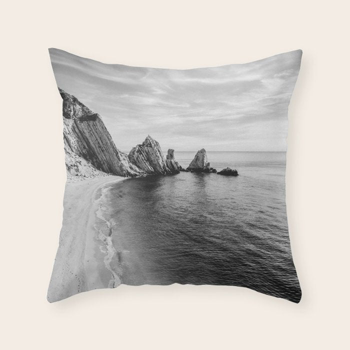 Black and White Ocean Throw Pillow Gallery Image 6
