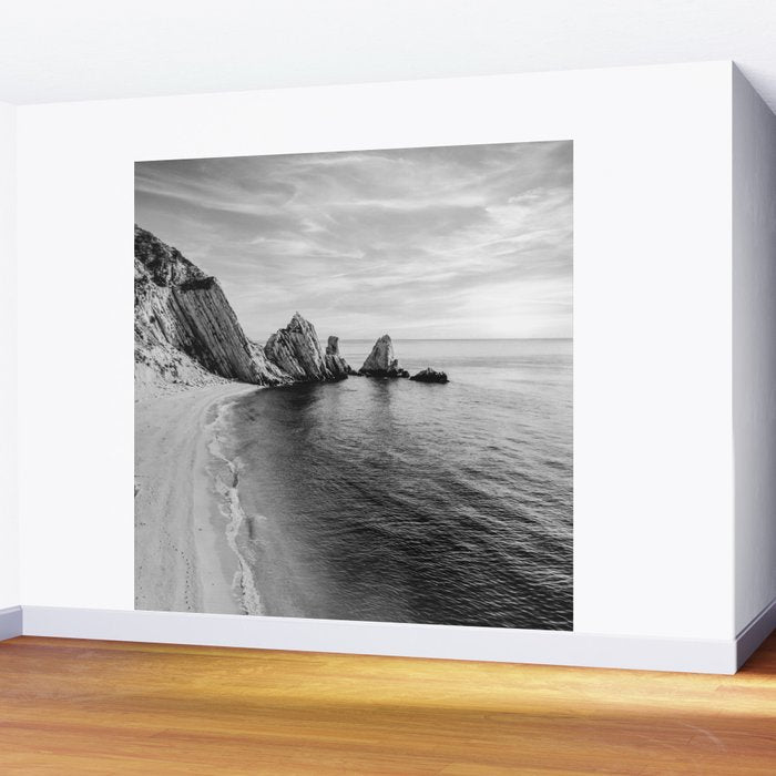 Black and White Ocean Wall Mural Gallery Image 2