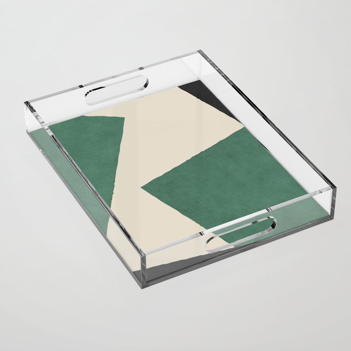 Graphic Edge Shapes - Green Acrylic Tray Gallery Image 1