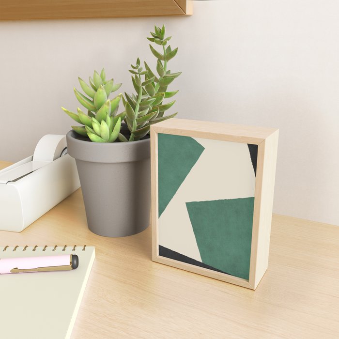 Graphic Edge Shapes - Green Mini Art Print Gallery Image 2