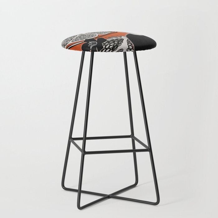 Line Art Pomegranates 2 Stool Gallery Image 1