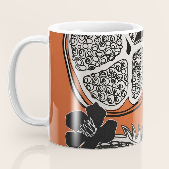 Line Art Pomegranates 2 Coffee Mug Gallery Image 3