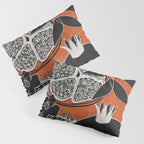 Line Art Pomegranates 2 Pillow Sham Gallery Image 3