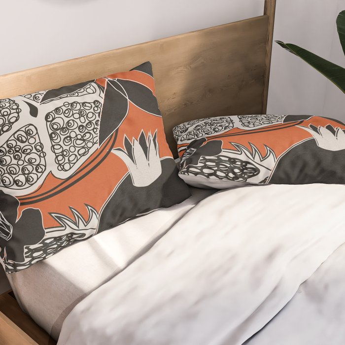 Line Art Pomegranates 2 Pillow Sham Gallery Image 2