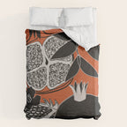 Line Art Pomegranates 2 Duvet Cover Gallery Image 6
