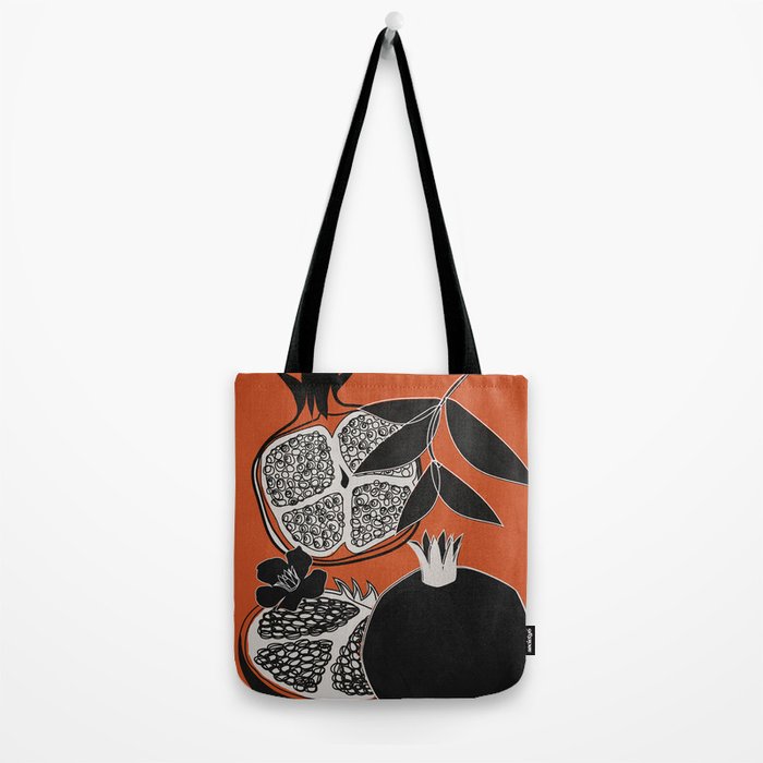 Line Art Pomegranates 2 Tote Bag Gallery Image 2