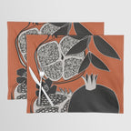 Line Art Pomegranates 2 Placemat Gallery Image 1