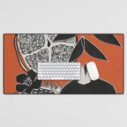 Line Art Pomegranates 2 Desk Mat Gallery Image 1