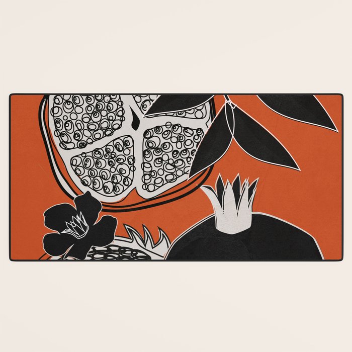 Line Art Pomegranates 2 Desk Mat Gallery Image 3
