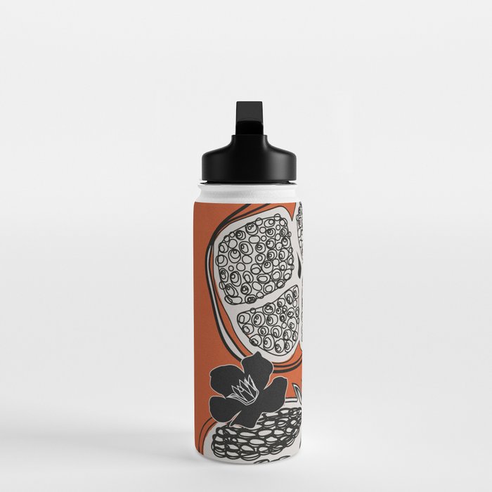 Line Art Pomegranates 2 Water Bottle Gallery Image 3