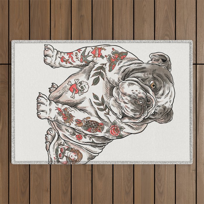 Chubbs the Bulldog Outdoor Rug Gallery Image 1