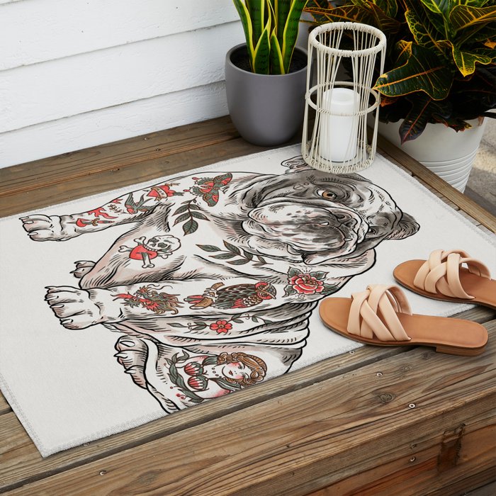 Chubbs the Bulldog Outdoor Rug Gallery Image 2
