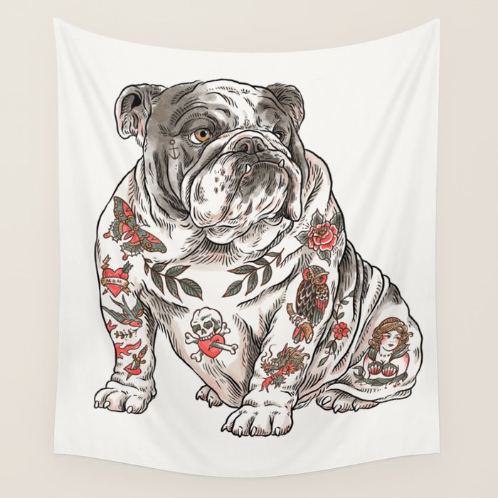 Chubbs the Bulldog Wall Tapestry Gallery Image 1