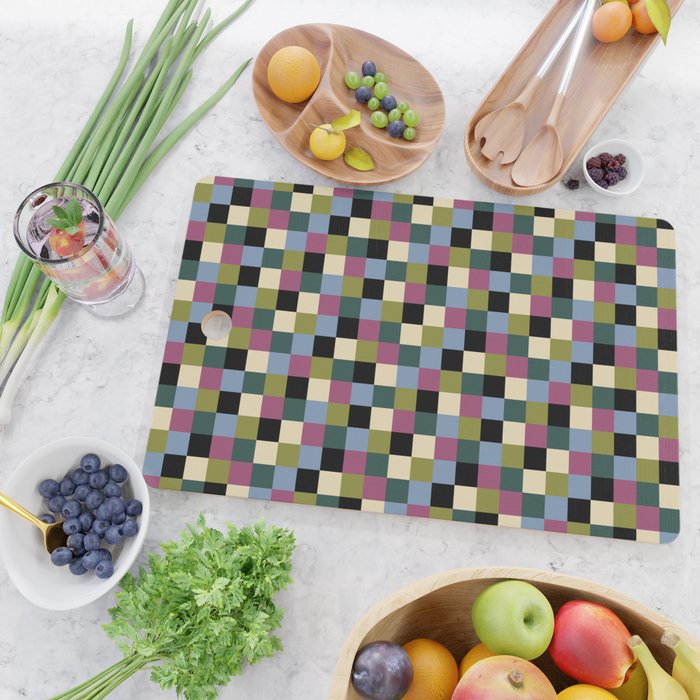 Bold Colorful Checks Pattern - Small I Cutting Board Gallery Image 2