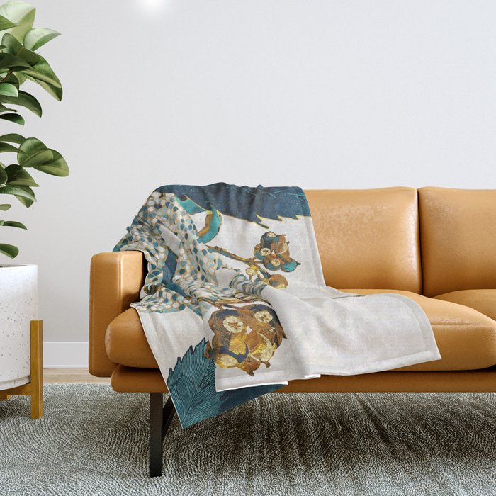 Summer Indigo Garden Throw Blanket Gallery Image 1