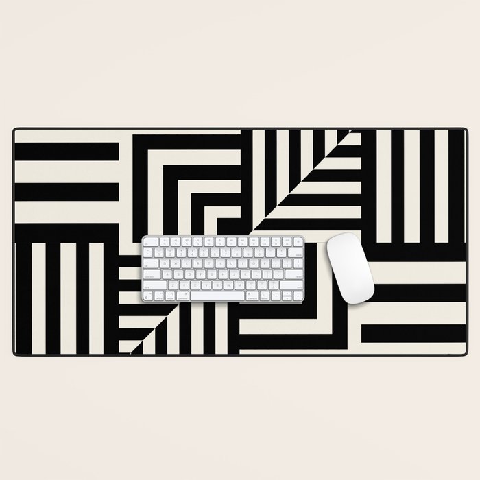 Layers 4 pattern black Desk Mat Gallery Image 1