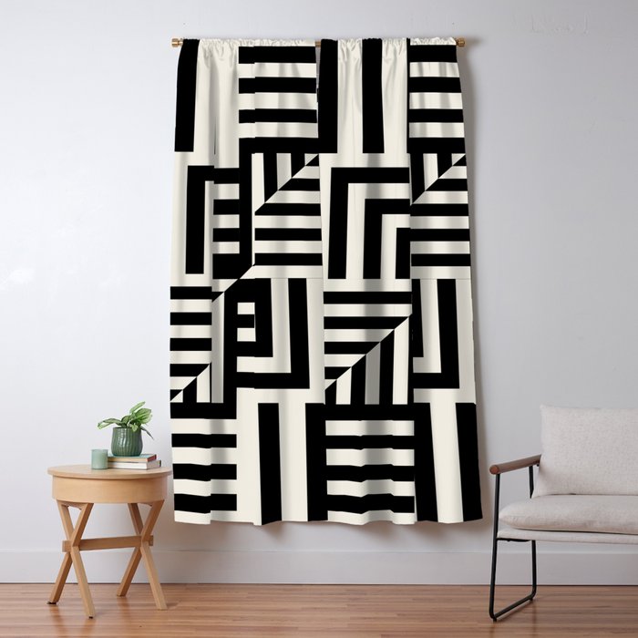 Layers 4 pattern black Window Curtain Gallery Image 5