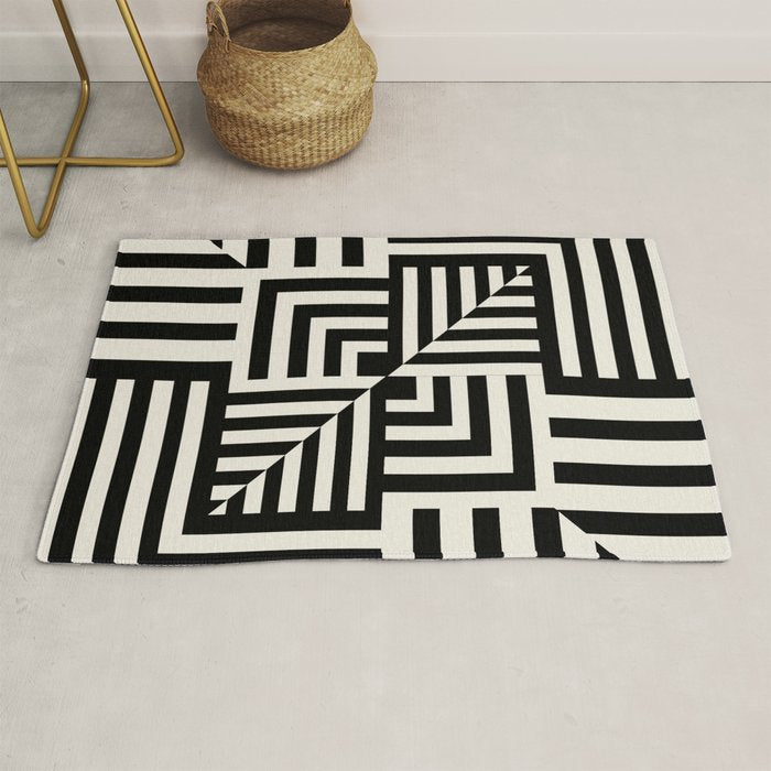 Layers 4 pattern black Rug Gallery Image 1