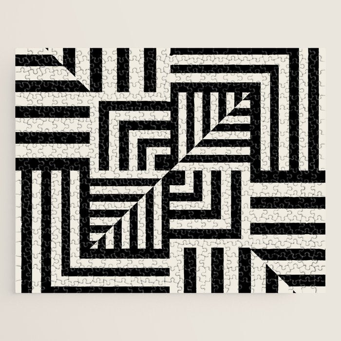 Layers 4 pattern black Jigsaw Puzzle Gallery Image 1