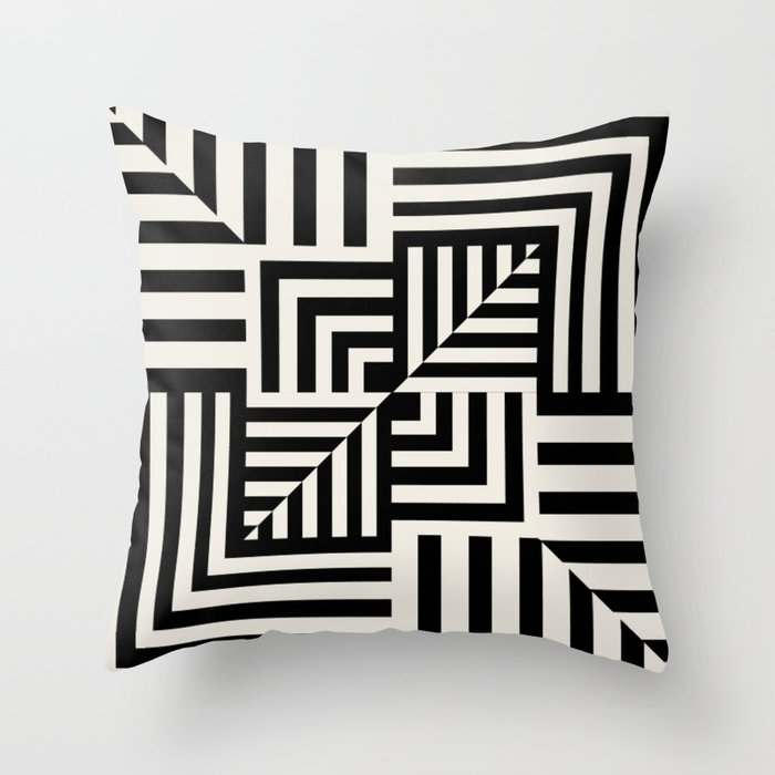 Layers 4 pattern black Throw Pillow Gallery Image 6