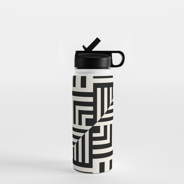 Layers 4 pattern black Water Bottle Gallery Image 1