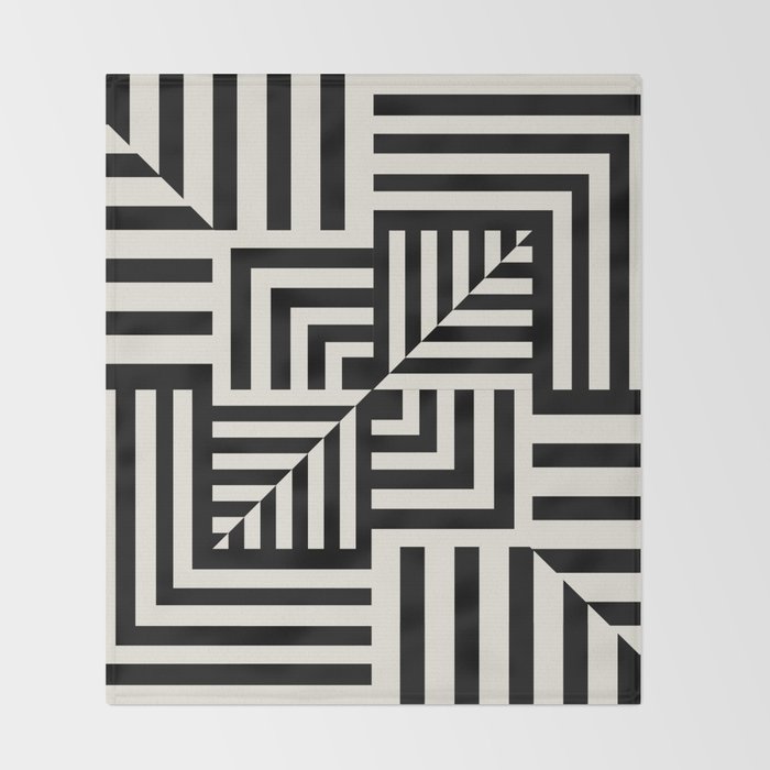 Layers 4 pattern black Throw Blanket Gallery Image 2