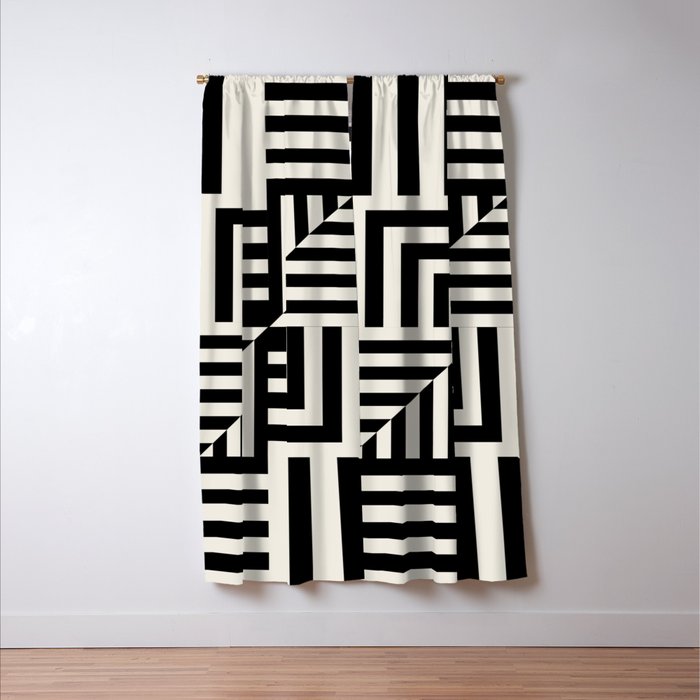Layers 4 pattern black Window Curtain Gallery Image 3