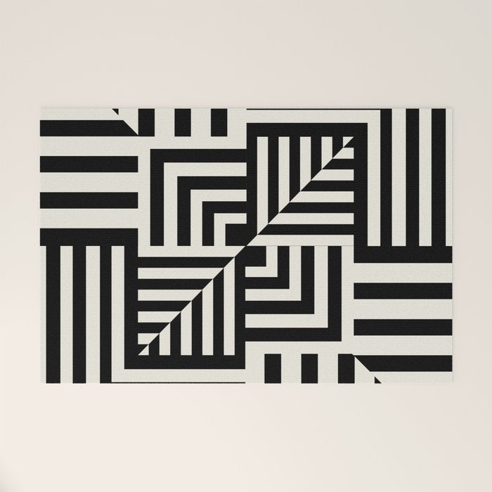 Layers 4 pattern black Welcome Mat Gallery Image 1