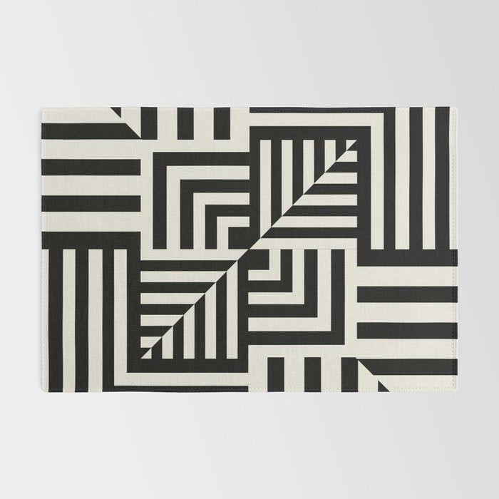 Layers 4 pattern black Rug Gallery Image 2