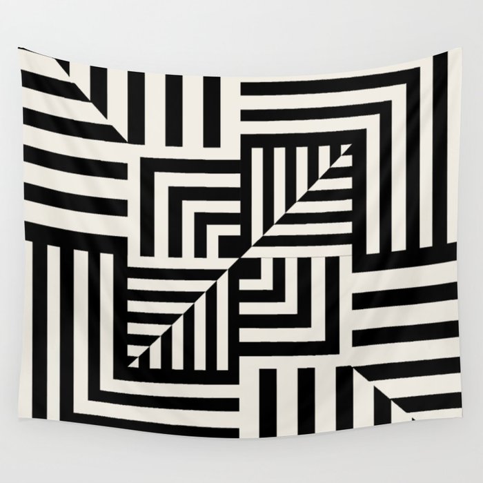 Layers 4 pattern black Wall Tapestry Gallery Image 1