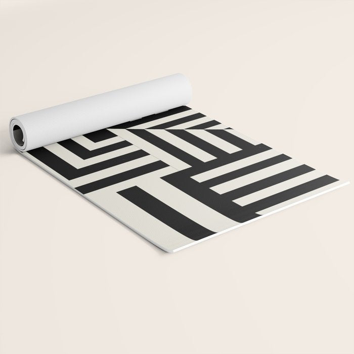 Layers 4 pattern black Yoga Mat Gallery Image 2