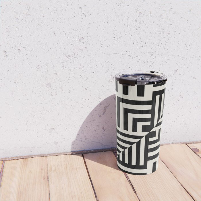 Layers 4 pattern black Travel Mug Gallery Image 4