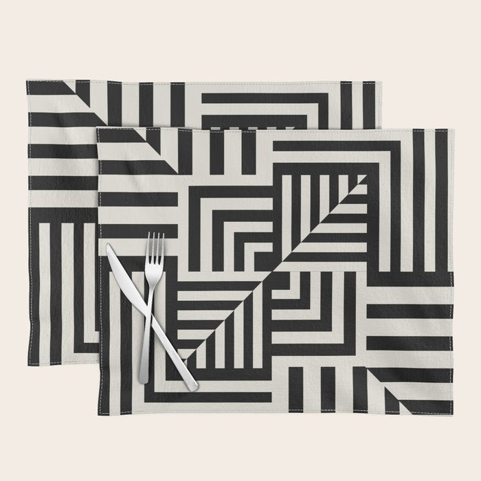Layers 4 pattern black Placemat Gallery Image 1