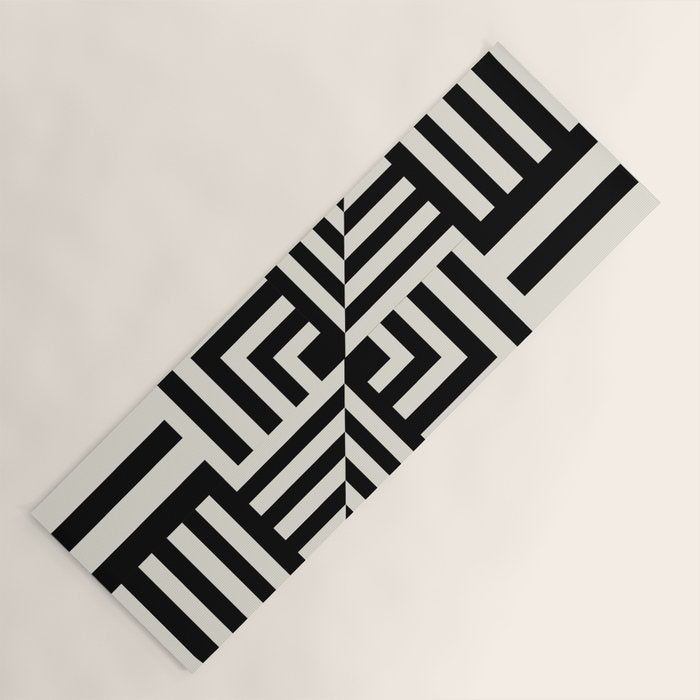 Layers 4 pattern black Yoga Mat Gallery Image 1