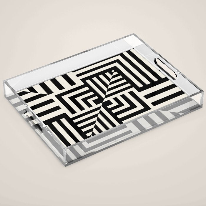 Layers 4 pattern black Acrylic Tray Gallery Image 1