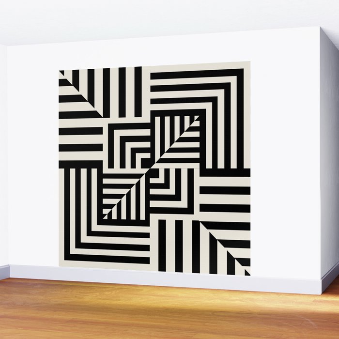 Layers 4 pattern black Wall Mural Gallery Image 2