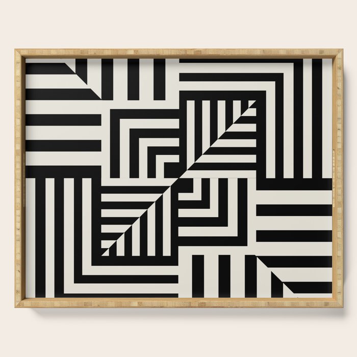 Layers 4 pattern black Serving Tray Gallery Image 1