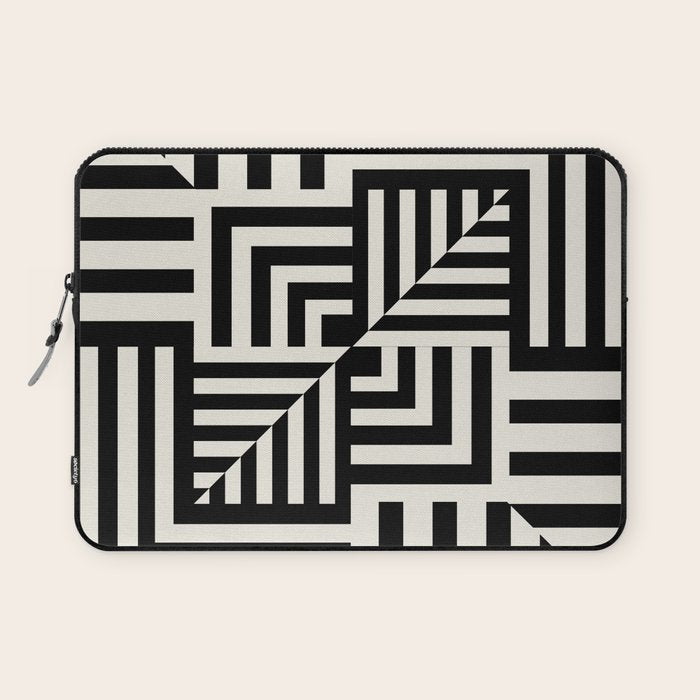 Layers 4 pattern black Laptop Sleeve Gallery Image 1