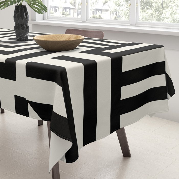 Layers 4 pattern black Tablecloth Gallery Image 3