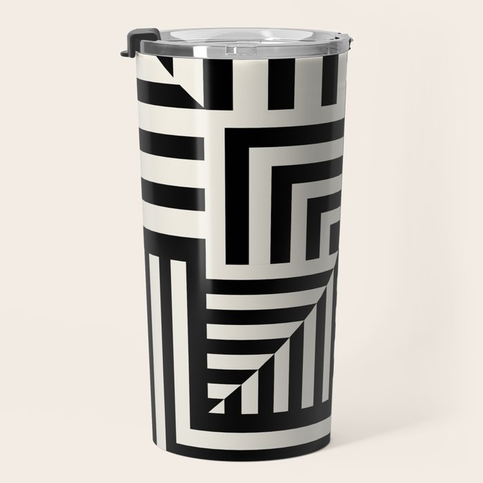 Layers 4 pattern black Travel Mug Gallery Image 3