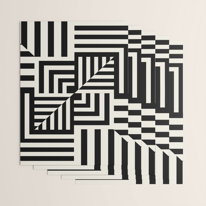 Layers 4 pattern black Wrapping Paper Gallery Image 3