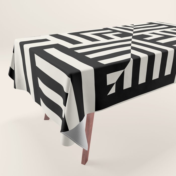 Layers 4 pattern black Tablecloth Gallery Image 1