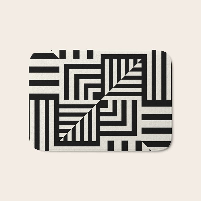 Layers 4 pattern black Bath Mat Gallery Image 1