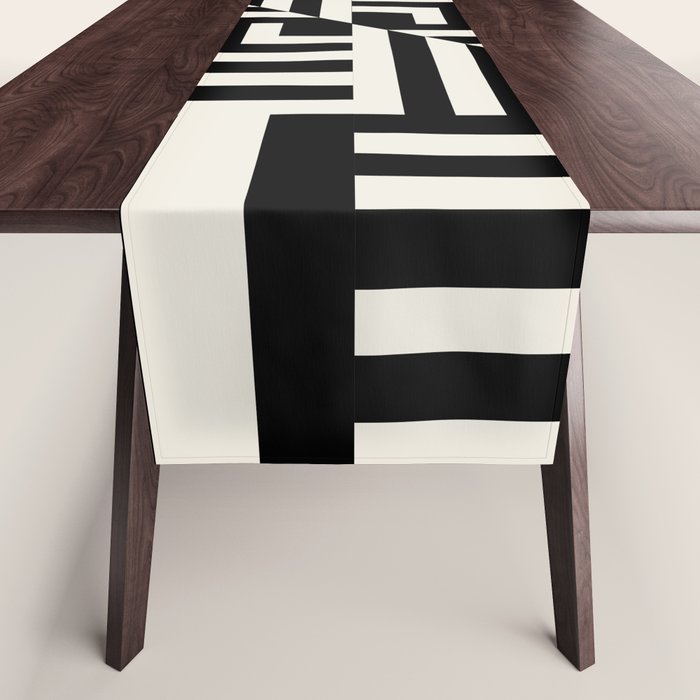 Layers 4 pattern black Table Runner Gallery Image 1