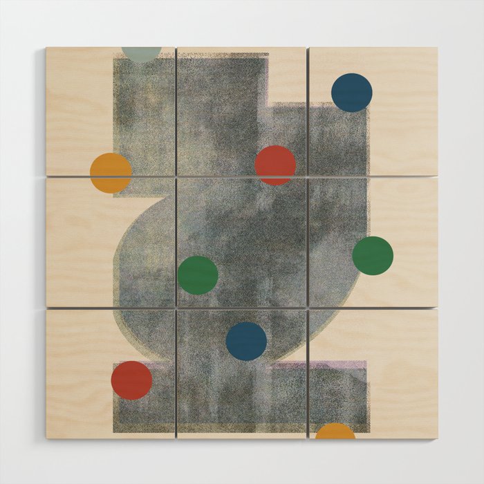 Retro Geo Form  Wood Wall Art Gallery Image 1